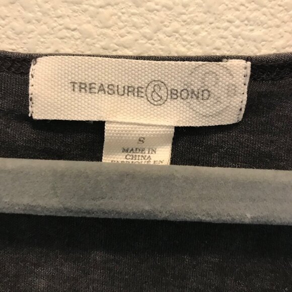 Treasure & Bond Women's Modal Cotton Rolled Hem Crop T-Shirt Size S Beach Casual - Picture 5 of 8